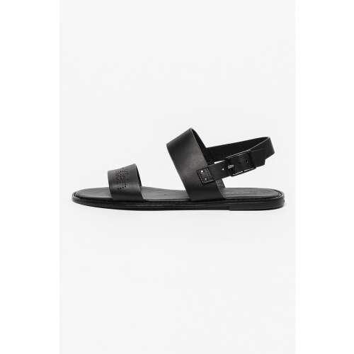 Kožené sandále Calvin Klein s logom 39 EU Black 110496146