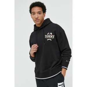Tommy Jeans Oversized mikina s potlačou na chrbte, čierna, 2XL - Tommy Jeans