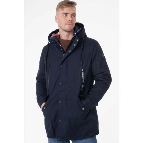 Guess Herren-Wendejacke, dunkelblau, Los Angeles, CA Aufdruck