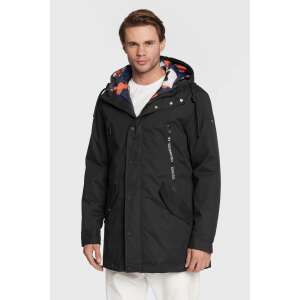 Guess Herren schwarze reversible Kapuzenjacke mit Camouflage-Futter - Herrenbekleidung