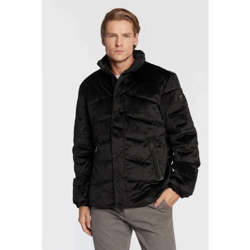 Guess Herren schwarze Samt Steppjacke, M2BL49, XL