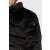 Nahaufnahme des Guess Logos auf der Guess Herren schwarze Samt Steppjacke M2BL49