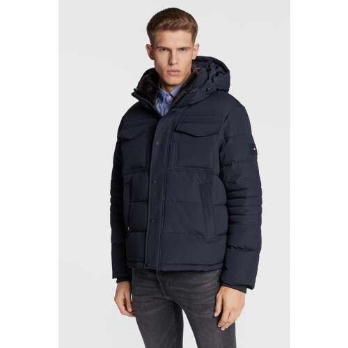 Kurtka puchowa Tommy Hilfiger Utility MW0MW27702 dla mężczyzn, kolor granatowy, rozmiar 2XL, ocieplana, z odpinanym kapturem