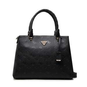 Guess Helaina Society Carryall HWPG84 03100 schwarze Tote Bag mit geflochtenen Henkeln - Handtaschen