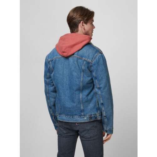 Levi's Herren Jeansjacke in Hellblau mit Sherpa-Futter, Rückansicht