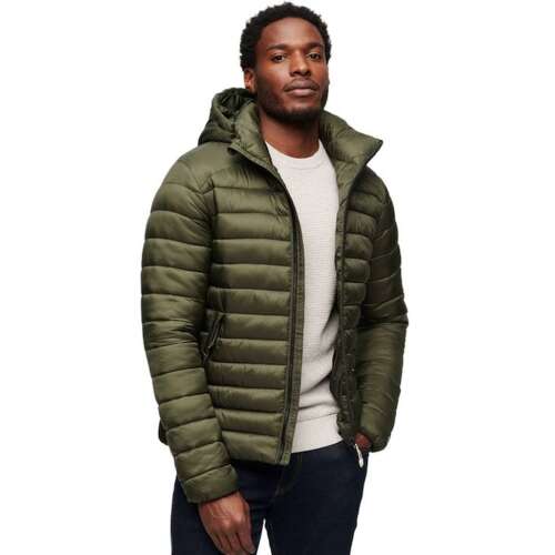 Superdry Fuji Puffer Jacke, Herren Militärgrüne Jacke, Größe 3XL