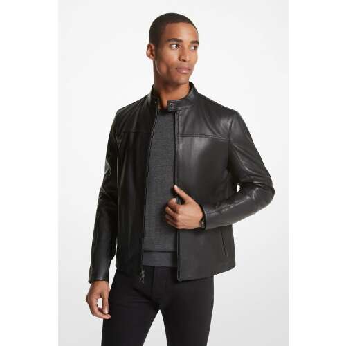 Michael Kors Herren schwarze Lederjacke