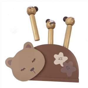 Игра Мече и пчели, Egmont Toys®, Дърво, 12 месеца+, Кафяво/Златно