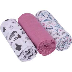 3db muszlin pelenka készlet, rózsaszín 110502633 - Textil pelenka