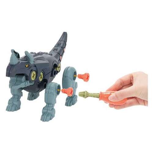 Toi Toys TT43965Z 2 az 1-ben szétszedhető dinoszaurusz készlet csavarhúzóval - Triceratops építőjáték