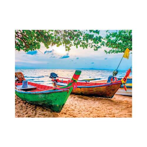 Strandboote, Sonnenuntergang, Puzzle, 2000 Teile