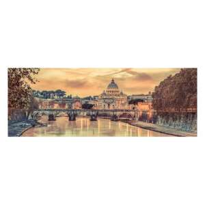 Dino Puzzle Rzym 6000 elementów panoramiczny widok Bazyliki św. Piotra i Ponte Sant'Angelo o zachodzie słońca - Puzzle