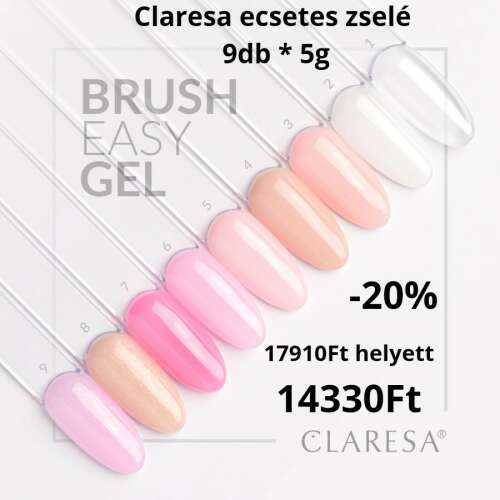 Claresa Brush Easy Gel - ecsetes zselé szett (9db) 110505230