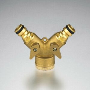 PALISAD 3/4 sárgaréz 2 csatornás elosztó csappal Y-elág locsolórendszerekhez külső 124018066 - Csatlakozó és kiegészítő