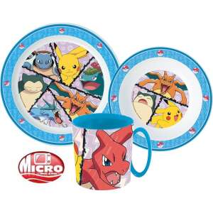 Pokémon étkészlet, micro műanyag szett 39659152 Gyerek tányér, evőeszköz, étkészlet