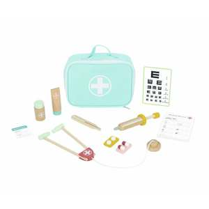 Fai szett - Gyermekeknek való orvosi szerepjáték készlet, sztetoszkóppal, fecskendővel, hőmérővel és egyéb eszközökkel. - Orvosos játék