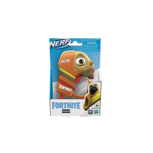 Nerf Fortnite Micro Doggo játékpisztoly, narancssárga és barna, kutyás fejes kialakítással - Játékpuska és töltény