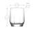 LAV Diamond 215ml üvegpohár méretei