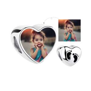 Fotó-charm készítés egyedi képpel - bébitalpacskákkal - Pandora stílusú, 925 ezüstből 110557042 - Női kiegészítő