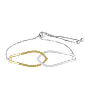 Sárga és Fehér Arannyal Bevont Ezüst Karkötő Verona-i Zöld Gyémánttal, PCY10865 110557229 - Női kiegészítő