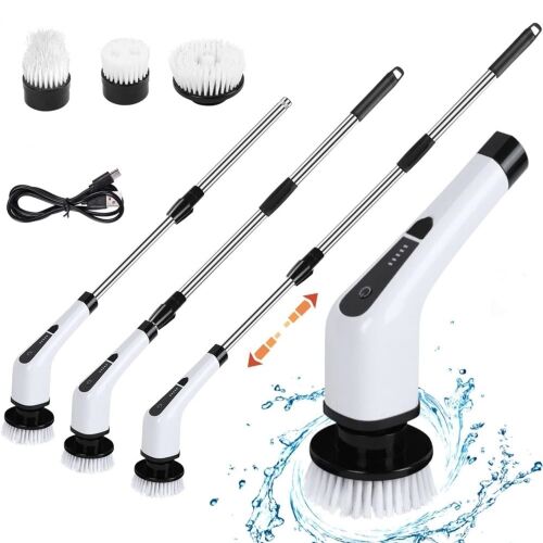 3in1 elektromos tisztító kefe, cserélhető fejekkel, kihúzható nyéllel - 25W (BBM)