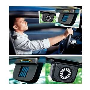 Napelemes, ablakra rögzíthető autó szellőztető ventilátor - fekete (BBV) 110560362 - Autós ventilátor