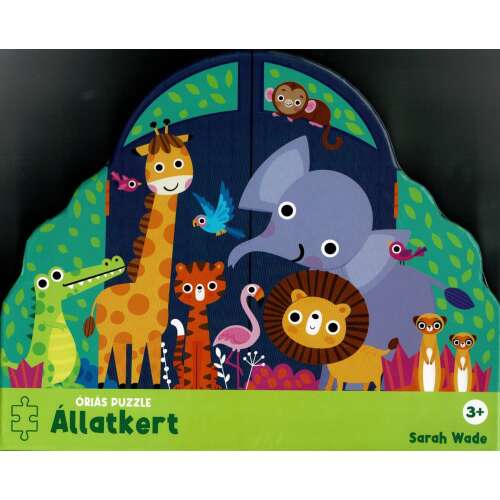 Óriás Puzzle - Állatkert 48 darabos kirakós játék gyerekeknek, állatokkal a ZOO-ból, Sarah Wade illusztrációival