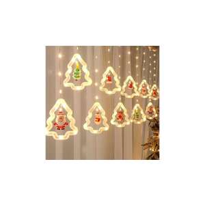 Weihnachtslichterkette mit 110 LEDs, 3 Meter, warmweiß, 8 Programme: Die gesamte 3 Meter lange Lichterkette mit verschiedenen Figuren - Lichterketten