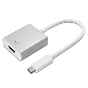 Maclean MCTV-841 USB-C auf HDMI Adapter, 4K 30Hz, silber, hochwertiger USB-C zu HDMI Konverter zum Anschließen von Laptops, Tablets und Computern an Monitore, Fernseher und Projektoren. - Maclean