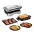 Tefal OptiGrill 4in1 GC774D30 kontakt grill különböző ételpéldákkal: steak, lasagne, lazac és nyársak