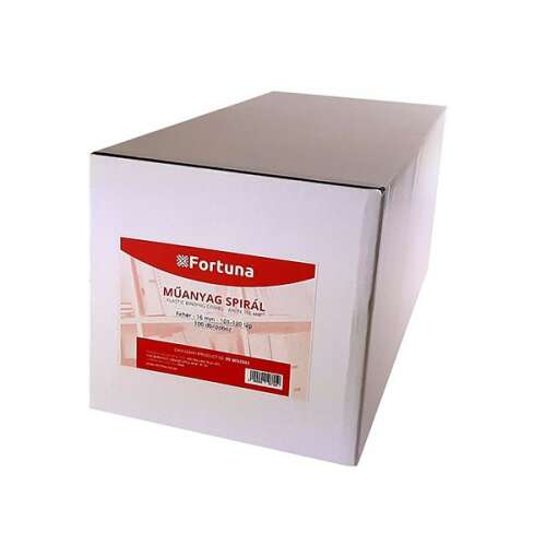 Iratspirál műanyag FORTUNA 16mm 101-120 lap fehér 100/dob 110580839