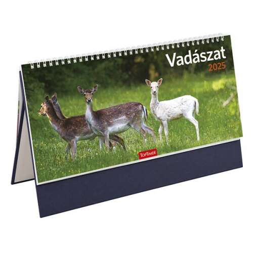 Asztali naptár képes TOPTIMER T054 álló fehér lapos Vadászat fehér papír táblás 2025. 110580955