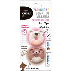 Illatos radír szett, 2 db / csomag, jegesmedve és barnamaci (eper és csokoládé illat), Kidea 110614330 - Radír