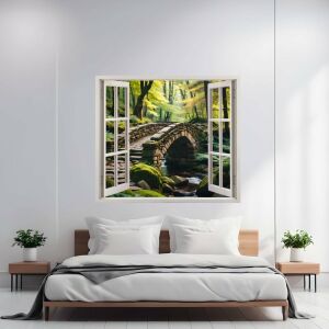 Színes nyomtatott fólia otthoni fali dekorációhoz, 125 x 110 cm méret, modell: View to Haven 31