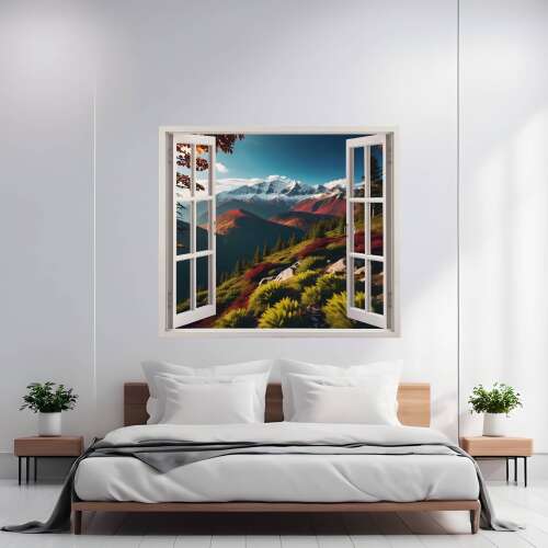 Folie imprimata color pentru decor perete locuinta, dimensiune 125 x 110cm, model: VIEW TO HAVEN 34