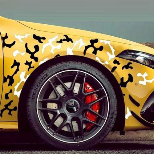 Комплект от 2 самозалепващи се стикера Tuning в два цвята, модел "Петна от боя", размер 97 х 47 см, цвят Черен + Бял 110616002