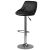 Modern Sofotel Nerra black bar stool with faux leather seat and chrome footrest