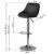 Detailed dimensions of Sofotel Nerra black bar stool with labeled measurements