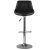 Front view of Sofotel Nerra black bar stool with chrome base and footrest