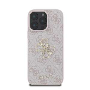 Husă Guess PU 4G Metal Logo pentru iPhone 16 Pro, roz - Guess Huse telefon