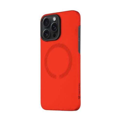 Tactical MagForce Aramid Apple iPhone 15 Pro Max MagSafe kompatibilis tok, piros - dőlt nézet - Tactical
