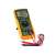 DT-9205B Digital Multimeter, yellow and black, with test leads