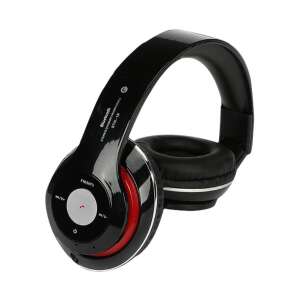 Black Bluetooth Wireless Headphones STN-13 with red accents, over-ear design - Nonbrand Headphone