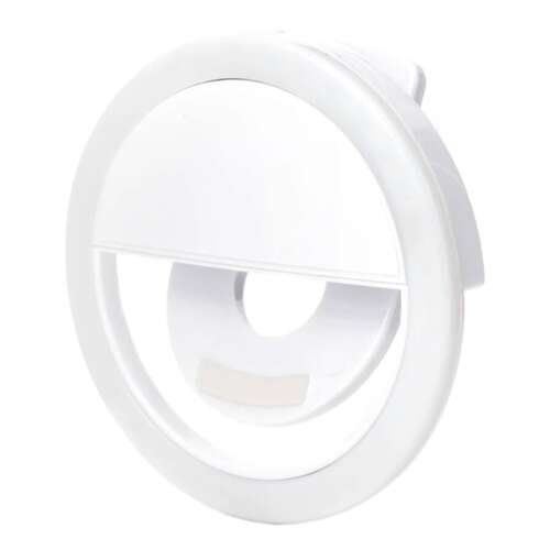 White selfie ring light for phone