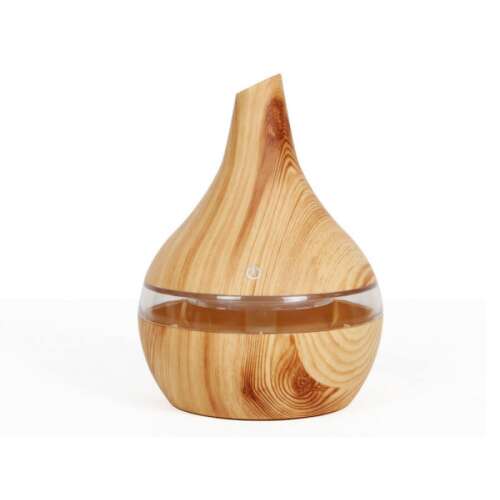 Wood Effect New York Aroma Diffuser with 7-Color LED Light, Light Brown