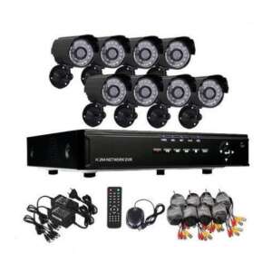 Sistem de securitate CCTV cu 8 camere, DVR, telecomandă și accesorii - Camere de supraveghere