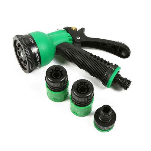 Duza de furtun de gradina cu 8 functii si conector rapid, verde si negru