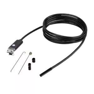 Cameră endoscop USB de 5 m pentru telefoane Android, impermeabilă, cu lumină LED, include cârlig și accesorii magnetice - Endoscop