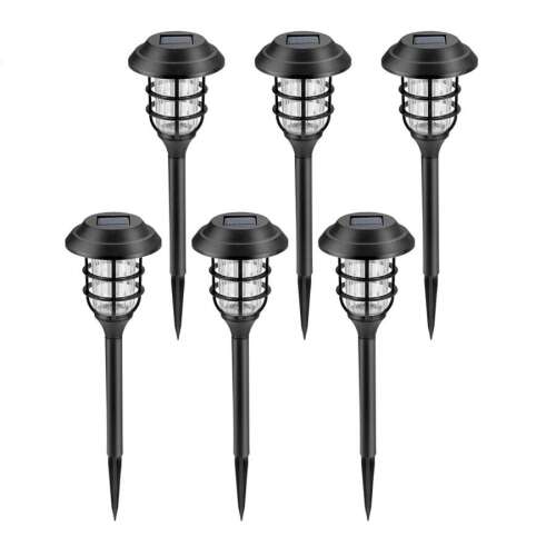 Комплект от 6 черни слънчеви лампи за пътеки, NL-203