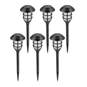 Set mit 6 schwarzen solarbetriebenen Gartenleuchten, NL-203 - Solarlaterne